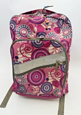 L.L. Mochila con remolinos caleidoscopio fucsia rosa frijol multi bolsillo adulto niño Foto 1 de 4