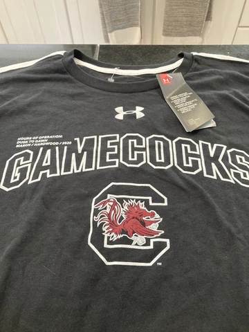MENS Under Armour SOUTH CAROLINA GAMECOCKS LONG SLEEVE T SHIRT XXL BLK/WHITE NWT Cover