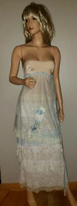 Vestido Vintage Años 60 Form Fit Rogers Nivel Deslizante Hippie Encaje Gitano S Boho Floral - Imagen 1 de 12