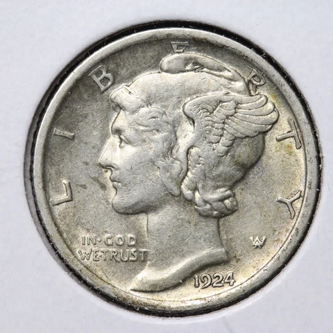 1924 Mercury Silver Dime CHOICE UNC *UNCIRCULATED* MS E284 WCE Cover