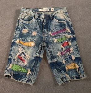 Evolution In Design Torn Ripped Patches Shorts Boys 16 28x12 Urban Streetwear - Picture 1 of 13