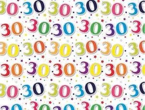 2 Sheets Age 30 30th Birthday Wrapping Paper Sheet Birthday Party Gift Wrap - Picture 1 of 1
