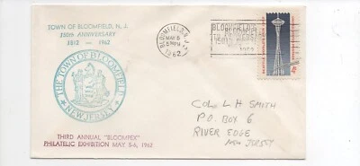 United States cover Bloompex blue ink cachet Bloomfield New Jersey 5-5-62 - Image 1 of 2