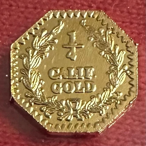 1881 OCTAGON INDIAN HEAD 1/4 CALIFORNIA GOLD TOKEN IN DISPLAY HOLDER   #22 Cover