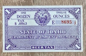 UNITED STATES πΊπΈ 1933-1938. IDAHO Beer Tax. MNG. - Picture 1 of 2