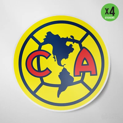 Club America Mexico 4 Pack Sticker Vinyl Decal Calcomania Color Aguilas Ame