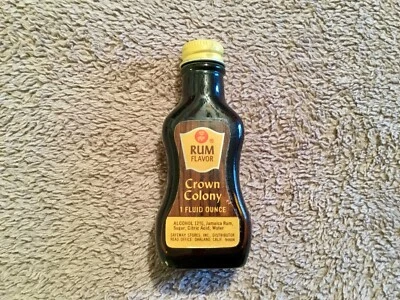 Old Vintage Safeway CROWN COLONY RUM FLAVOR 1970s 1 Ounce Bottle unopened NOS - Image 1 of 4