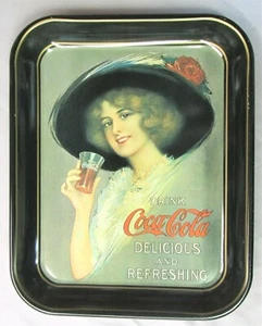 Coca Cola Hamilton King Girl Metal Tray 1912 Replica 1972 Commemorative Ex-Mint - Picture 1 of 7