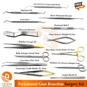 Periodontal Gum Resection Surgery Kit Oral Surgical Instruments Set - Picture 1 of 15