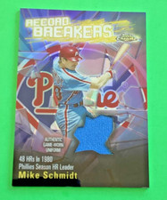 2003 Topps CHROME Record Breakers REFRACTOR . MIKE SCHMIDT . Game Used JERSEY