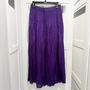 Boho Bohemian Hippie seidig lila Maxirock Festival Glocken Fee Tänzerin - Bild 1 von 9