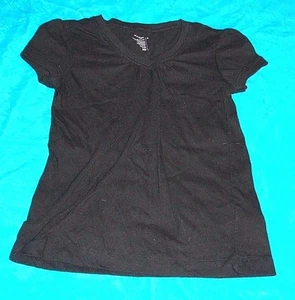 OLD NAVY MÄDCHEN T-SHIRT SCHWARZ GRÖSSE SMALL EINFARBIG 100 % BAUMWOLLE FLÜGELÄRMEL - Bild 1 von 3