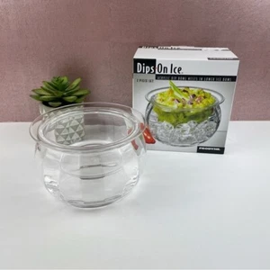 Prodyne Dips On Ice Dip Bowl Clear Ice Bowl Crystal Clear Acrylic BPA Free - Picture 1 of 5