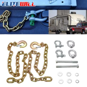 Kit de cadenas de seguridad de conexión de quinta rueda con gancho de horquilla capacidad de 24000 libras - Imagen 1 de 8
