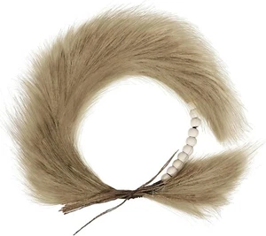 Faux Pampas Grass Door/Wall Wreath💗With Boho Beads 17.5" - Picture 1 of 6