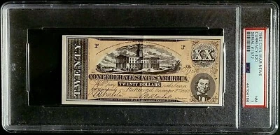 1962 TOPPS CIVIL WAR NEWS ~ CURRENCY $20 ~ GRADED PSA 7 NM ~ SERIAL # 1372 - Image 1 of 2