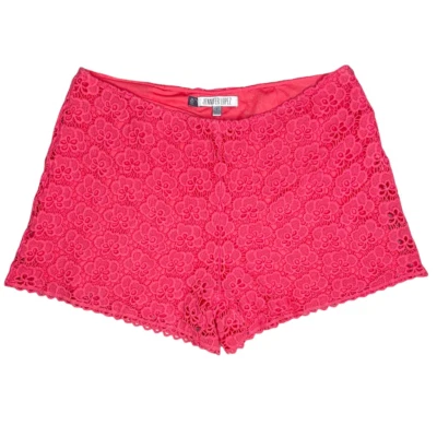 Pantalones Cortos Jennifer Lopez Mujer Rosa Floral Crochet Forrado Cremallera Dobladillo Festoneado 4 Foto 1 de 4