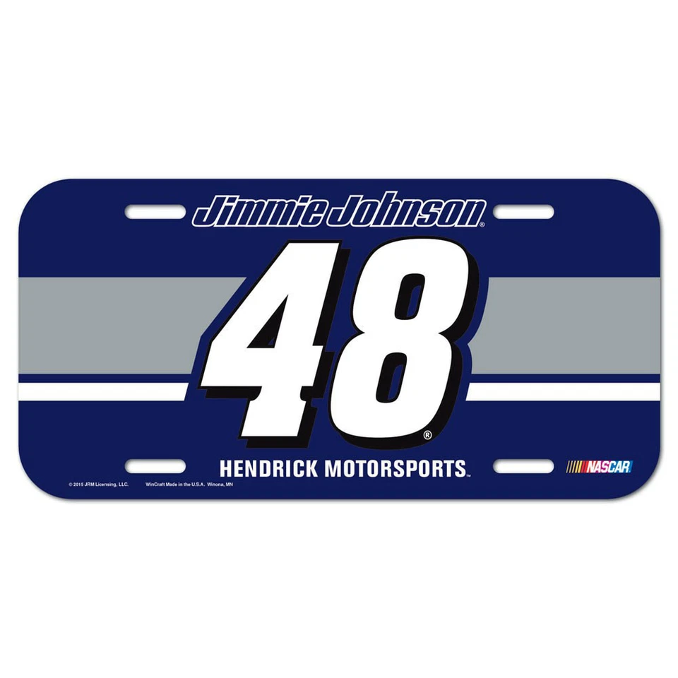JIMMIE JOHNSON #48 NASCAR LICENSE PLATE PLASTIC HENDRICK MOTORSPORTS - Image 1 of 1
