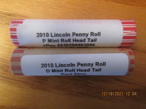 2010 P&D Rolls Lincoln Pennies Penny Cent Roll First Year for Shield Penny Cover