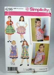 Pattern Girls Aprons Various Styles Size 3-8 Simplicity 4286 - Picture 1 of 2