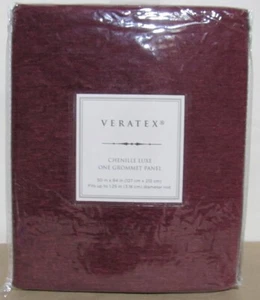 Veratex Chenille Luxe 50" x 84" Grommet Panel 89347 - Sangria - Picture 1 of 1