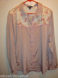 Neu American Eagle AE BLUMENMUSTER CHIFFON POET BLUSE SHIRT Top rosa Größe L für Damen - Bild 1 von 4