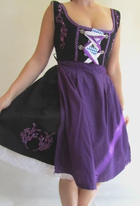 sz 4,NEW! Germany,Trachten,Oktoberfest,Dirndl Dress,3-pc,Black/Purple.Embroidery - Picture 1 of 11