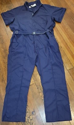 WALLS Blue Coveralls Jumpsuit Workwear Mens Size 56 TALL Short Sleeves NOS - Image 1 of 4