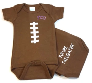 Body de fútbol americano bebé Texas Christian TCU con cuernos ranas Future Tailgater - Imagen 1 de 1