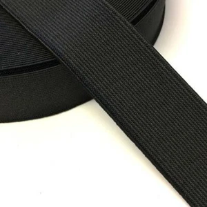 1 x METRE 13mm 1/2" INCH IN BLACK FLAT ELASTIC - Picture 1 of 1