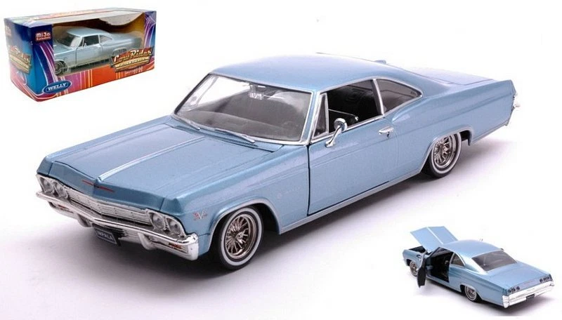 Chevrolet Impala SS396 Coupe 1965 Metallic Light Blue 1:24 WELLY 22417LWR-MBL - Immagine 1 di 1