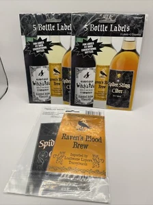 Halloween Wine/Spirit Bottle Labels 3x pack Of 5 ,15 Labels In Total   Z1 - Picture 1 of 2