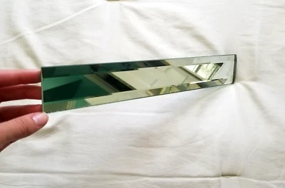 Azulejo de vidrio espejo plateado biselado de 2 x 12 pulgadas *INDIVIDUAL* para rehabilitación de baño de mosaico Foto 1 de 4