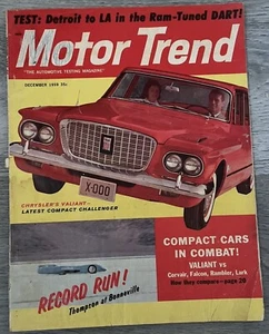 December 1959 MOTOR TREND ~ Valiant vs Corvair, Falcon, Lark, Rambler; DART test - Picture 1 of 5