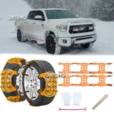 6X Cadenas antideslizantes para neumáticos de nieve para camioneta Toyota Tundra autos de emergencia SUV camionetas Foto 1 de 4