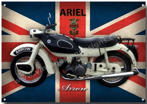 ARIEL ARROW MOTORCYCLE METAL SIGN.VINTAGE BRITISH MOTORCYCLES,GARAGE SIGN.(A3) - Picture 1 of 1