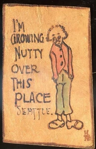 SEATTLE Washington Leather Postcard 1907 Humor Greetings - Picture 1 of 2