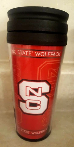 North Carolina State Wolfpack Cup Coffee Travel Mug Boat Car Wrap Around Logo Cover