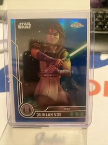 2023 Topps Chrome Star Wars Quinlan Vos #50 Blue Refractor Parallel 072/150 - Bild 1 von 2