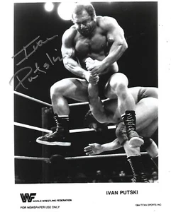 WRESTLING LEGEND IVAN PUTSKI SIGNED 8X10 POLISH POWER HAMMER WWF TAG TEAM CHAMP - Picture 1 of 1