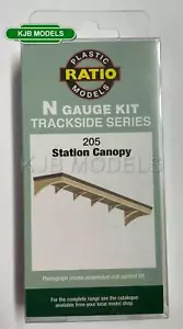 BNIB N Gauge Ratio 205 Station Canopy (For Building) - Plastic Kit - Picture 1 of 2