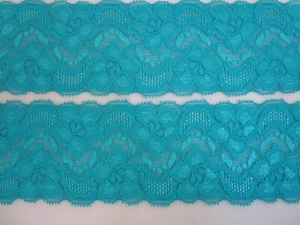 Elegante Spitze elastisch Borte Turkis Breit 5,8cm - Picture 1 of 3