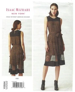Vestido yugo plisado Vogue V1554 con cinturón talla 6-22 patrón sin cortar isaac mizrahi  - Imagen 1 de 5