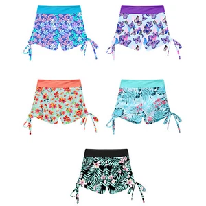 Kids Girls Shorts Bikini Briefs Surfing Pants Workout Costume Side Drawstring - Picture 1 of 42