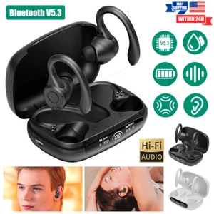 TWS Wireless Bluetooth Earphones Headphones HIFi Ear-Hook Sports Running Earbuds - Picture 1 of 20