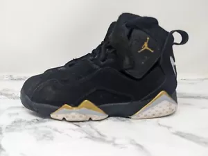 Nike Air Jordan True Flight Basketball Shoe 343796-070 Black Gold Youth Size 11 - Picture 1 of 7