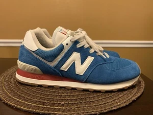 New Balance 574 Rainbow Pack Natural Indigo Sneakers ML574HC2 Mens Size 9 EUC - Picture 1 of 7