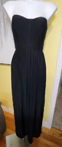 EUC Parker Black Strapless A-line Empire Sweetheart Maxi Gown Silk Dress Size 4 - Picture 1 of 24