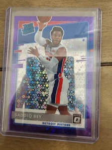 Saddiq Bey 2020-21 Optic Rated Rookie RC Fast Break Purple Disco Prizm /95 - Picture 1 of 3