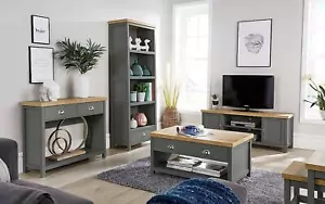 Console TV Stand Television Unit Living Room Furniture Oak Coffee Solid Bookcase - Picture 1 of 74